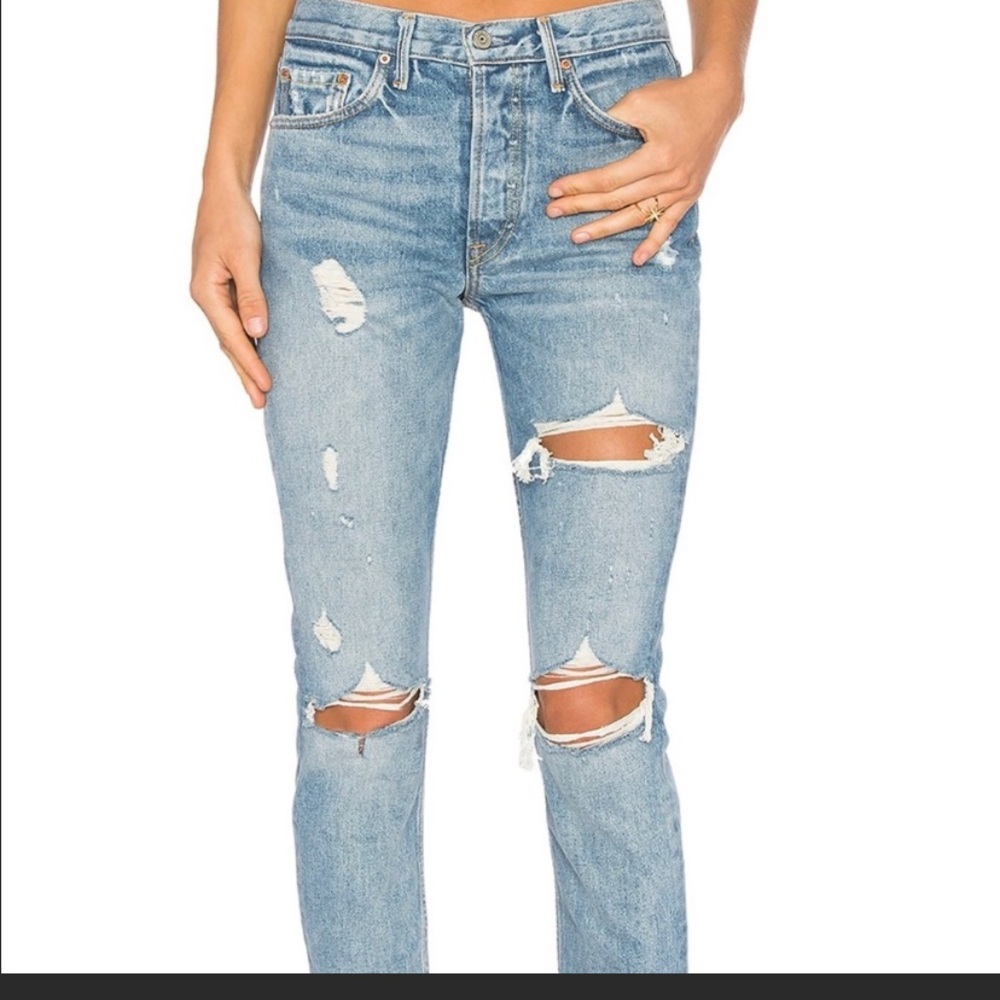 GRLFRND Travelin band jeans.